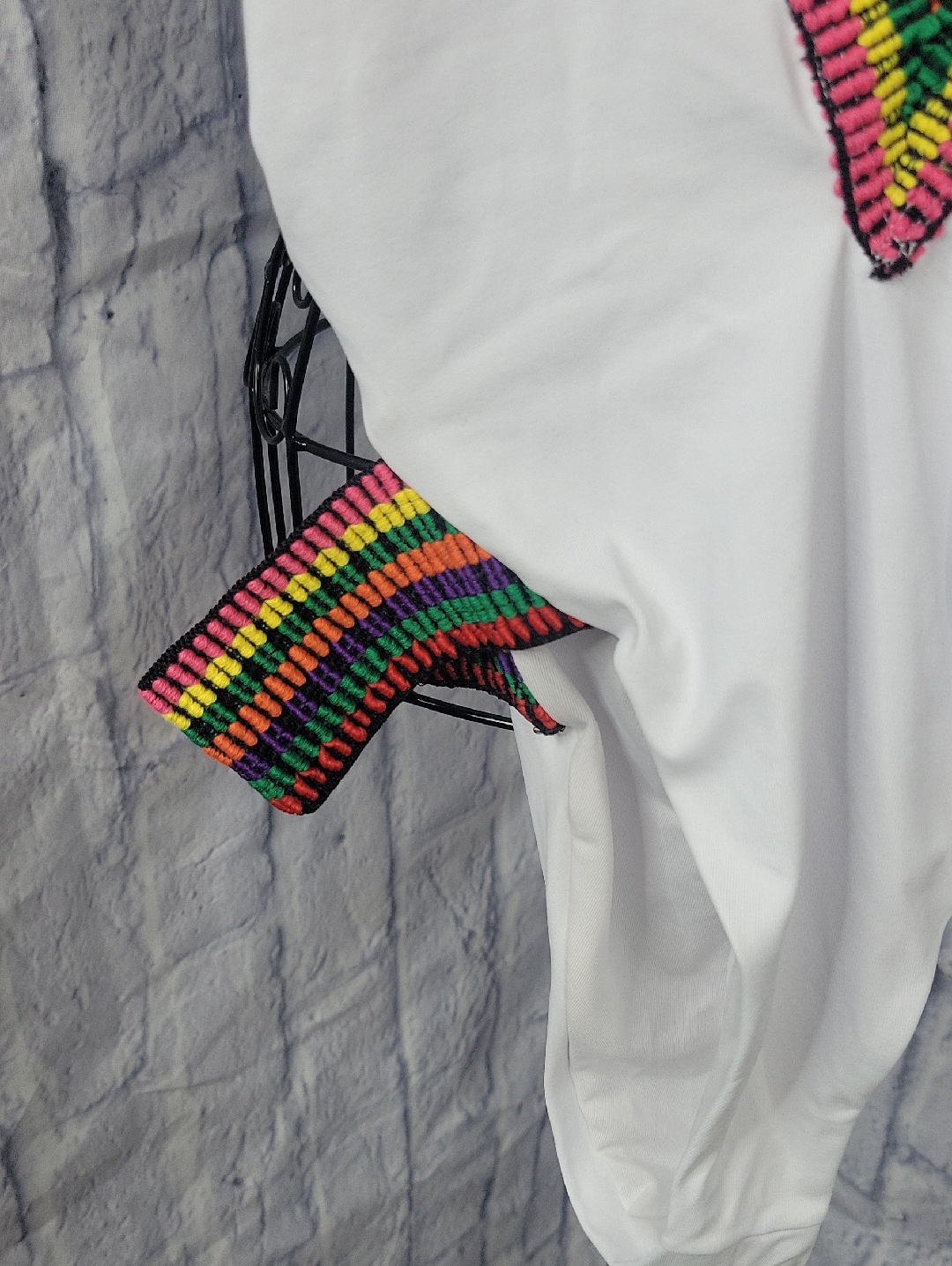 Nwt Yandy White One Piece Swimsuit Rainbow Trim Medium — image 5 of 8